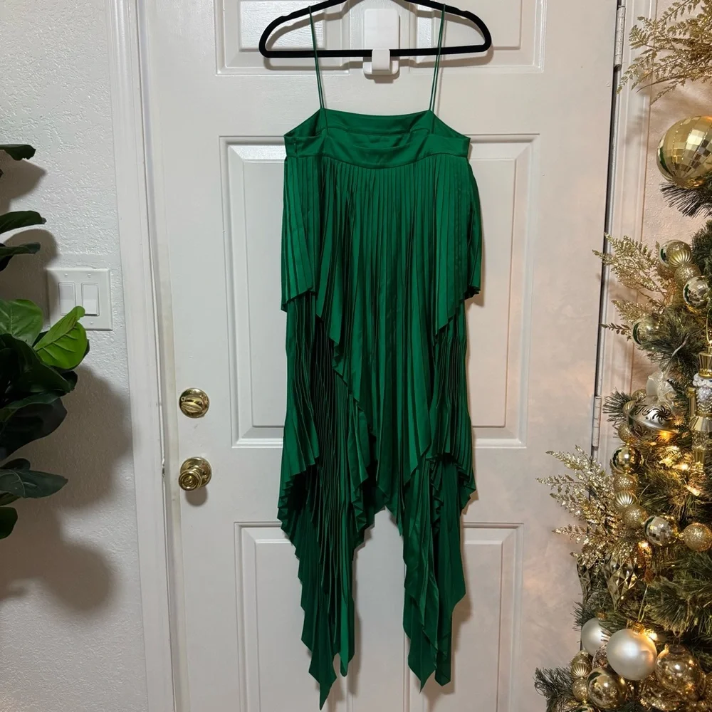 Acler Cedar Pleated Dress Emerald Green Size US 2 AU 6 $465 - Picture 7 of 11